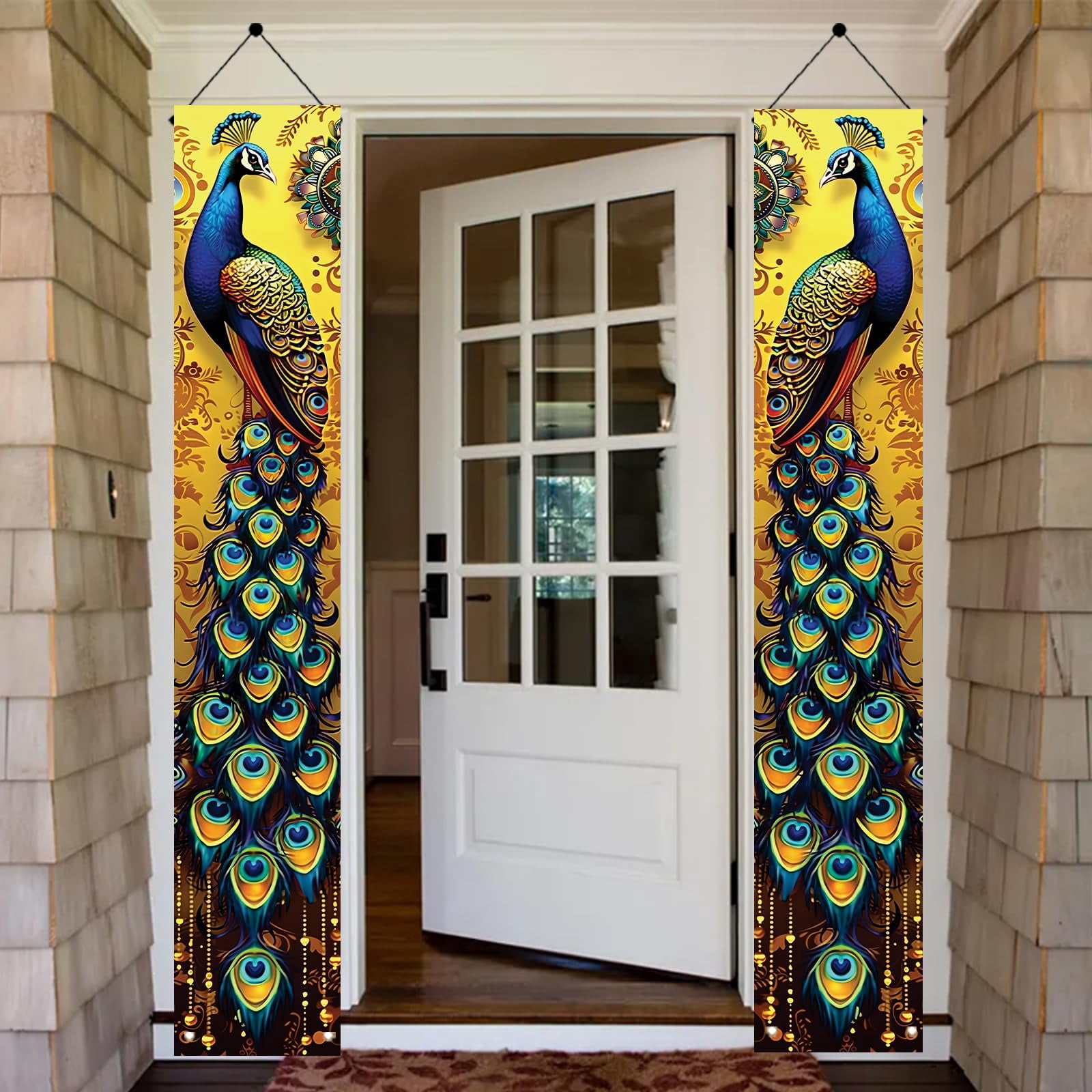 Patriotic Eagle Porch Banners 71x12 Inch American Flag Independence Day Outdoor Decorations Bald Eagle Hanging Porch Signs 4th of July Memorial Day Veterans Day Home Decor