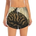 thumbnail image 2 of Balery Surreal Brain Tree Pantalones cortos deportivos para mujer con forro y dos bolsillos, elásticos, para entrenamiento, gimnasio, yoga-Small, 2 of 7