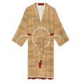 SKYSONIC Mens Robe Lightweight Kimono, Realistic Hardwood D Basketball