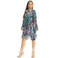 thumbnail image 3 of Sakkas Womens Long Sleeves Collared Neck Spring/Summer Short Shirt Dress/Cover-up - D-384-A - S/M, 3 of 5