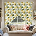 thumbnail image 6 of Swag Curtains Valances for Windows, Vintage Lemon Summer Floral Short Kitchen Window Curtains Over Sink, Yellow Green White Cafe Curtains Panel Set Of 2,Rod Pocket, 36 Inches Length, 6 of 8