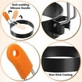 thumbnail image 3 of TACYKIBD 6 Pcs Professional Egg Ring Pancake Ring Set Stainless Steel Fried Egg Ring Griddle Pancake Shapers with Orange Silicone Handle for Breakfast Omelette Sandwich (4, 6 Inch), 3 of 6