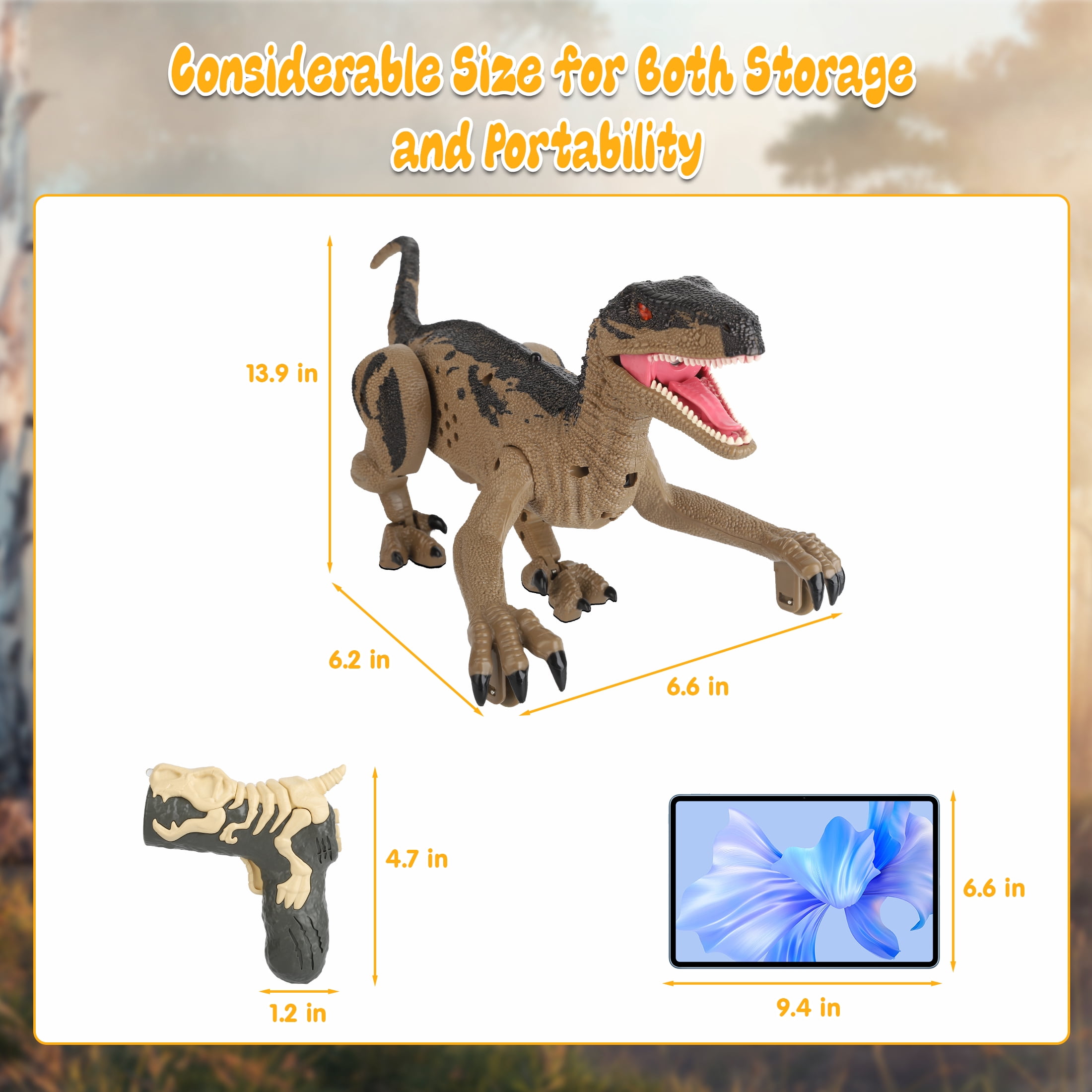Remote Control Dinosaur, Realistic Dinosaur Toys for Kids 3-6, Rechargeable Walking Robot Dinosaur Jurassic Toys, 2.4GHZ RC Dinosaur Toys with Sound & Spray for Christmas Boys Girls 3+