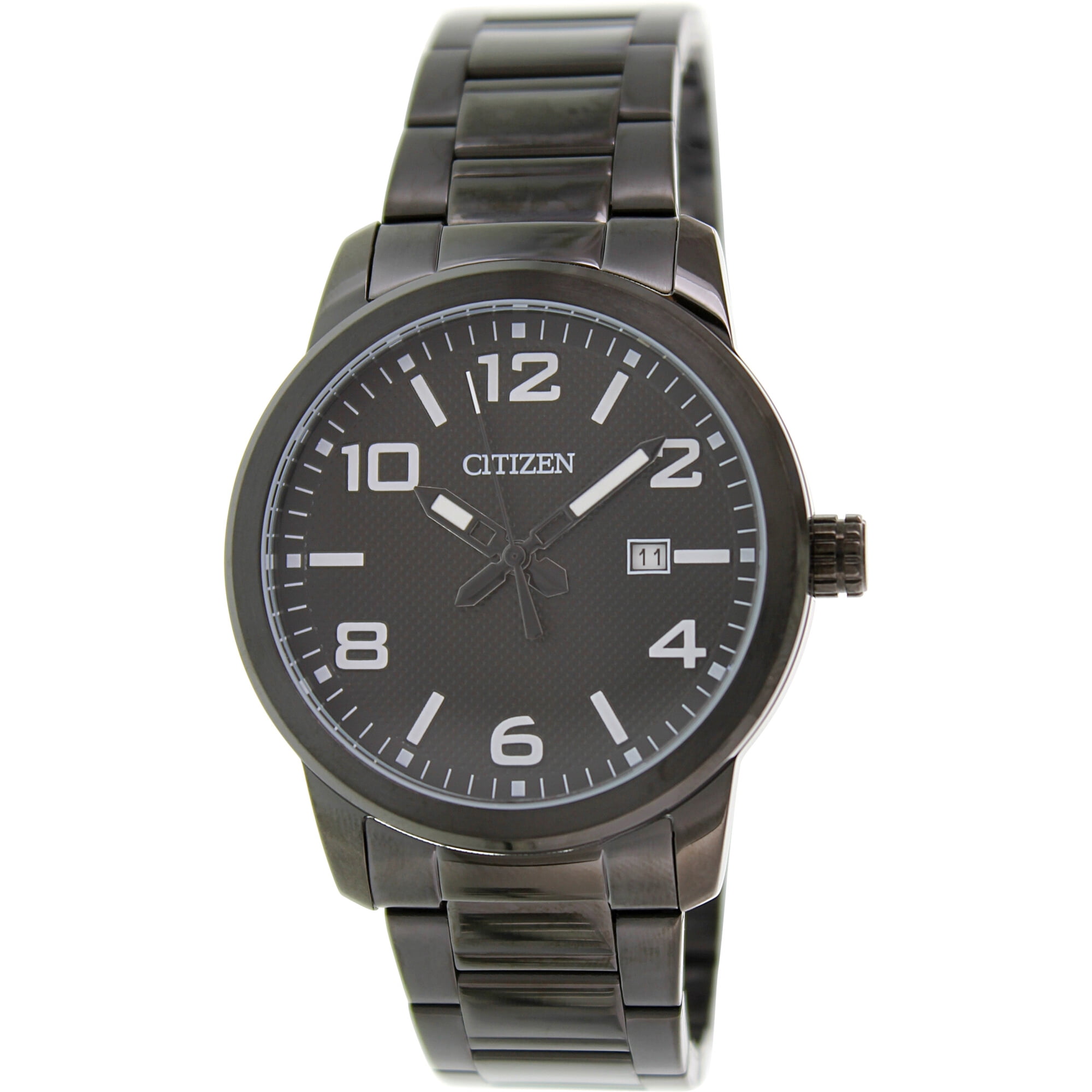 Citizen Men s BI1025 53E Black Stainless Steel Plated Japanese Quartz Fashion Watch Walmart