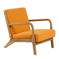 thumbnail image 4 of 25.6" Wide Classic Modern Design Linen Upholstered Solid Wood Accent Armchair with Pillow,Orange, 4 of 11