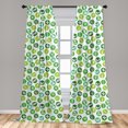 thumbnail image 5 of Ambesonne Botanical Curtains, Vegetable Silhouettes Art, Pair of 28"x95", Fern Green White, 5 of 5