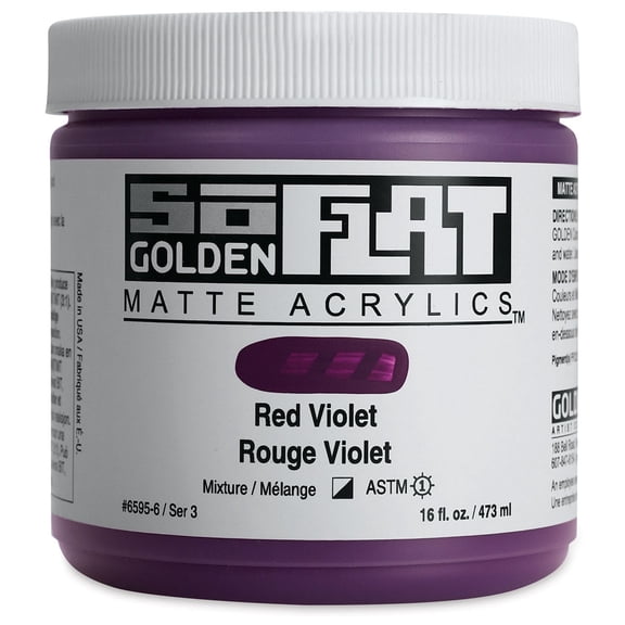 Golden SoFlat Matte Acrylic Paint - Red Violet, 473 ml, Jar
