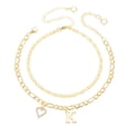 thumbnail image 1 of Pulseras de tobillo en forma de corazón inicial de Uxcell para mujeres, pulseras chapadas en oro de 14K, cadena de letras A-Z con caja para regalo de verano, tono dorado, 1 of 6