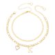 thumbnail image 1 of Pulseras de tobillo en forma de corazón inicial de Uxcell para mujeres, pulseras chapadas en oro de 14K, cadena de letras A-Z con caja para regalo de verano, tono dorado, 1 of 6