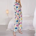 thumbnail image 3 of Honeii Rose Flowers print Women's Pajama Sets Long Sleeve Button Down Sleepwear Nightwear Soft Pjs Lounge Sets-Large, 3 of 7