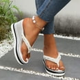 thumbnail image 2 of Dakaela Women's Platform Flip Flop Rhinestones Arch Support Summer Thong Sandals Soft Cushion Slippers, 2 of 8