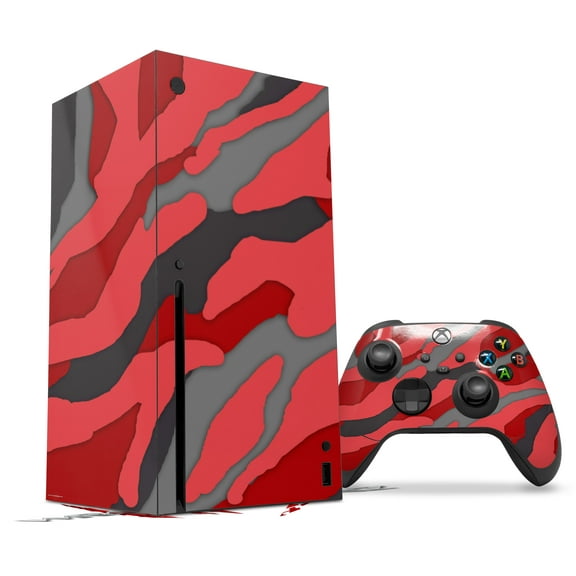 WraptorSkinz Skin Wrap compatible with the 2020 XBOX Series X Console and Controller Camouflage Red (XBOX NOT INCLUDED)