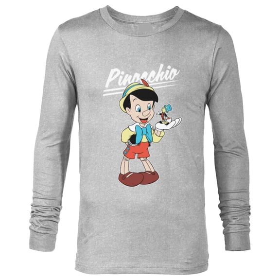 Disney Pinocchio and Jiminy Cricket - Long Sleeve T-Shirt for Men - Customized-Athletic Heather