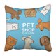 thumbnail image 1 of ABPHQTO grupo animales tienda de mascotas Funda de almohada Throw Pillow Cover Case 45x45 cm, 1 of 2
