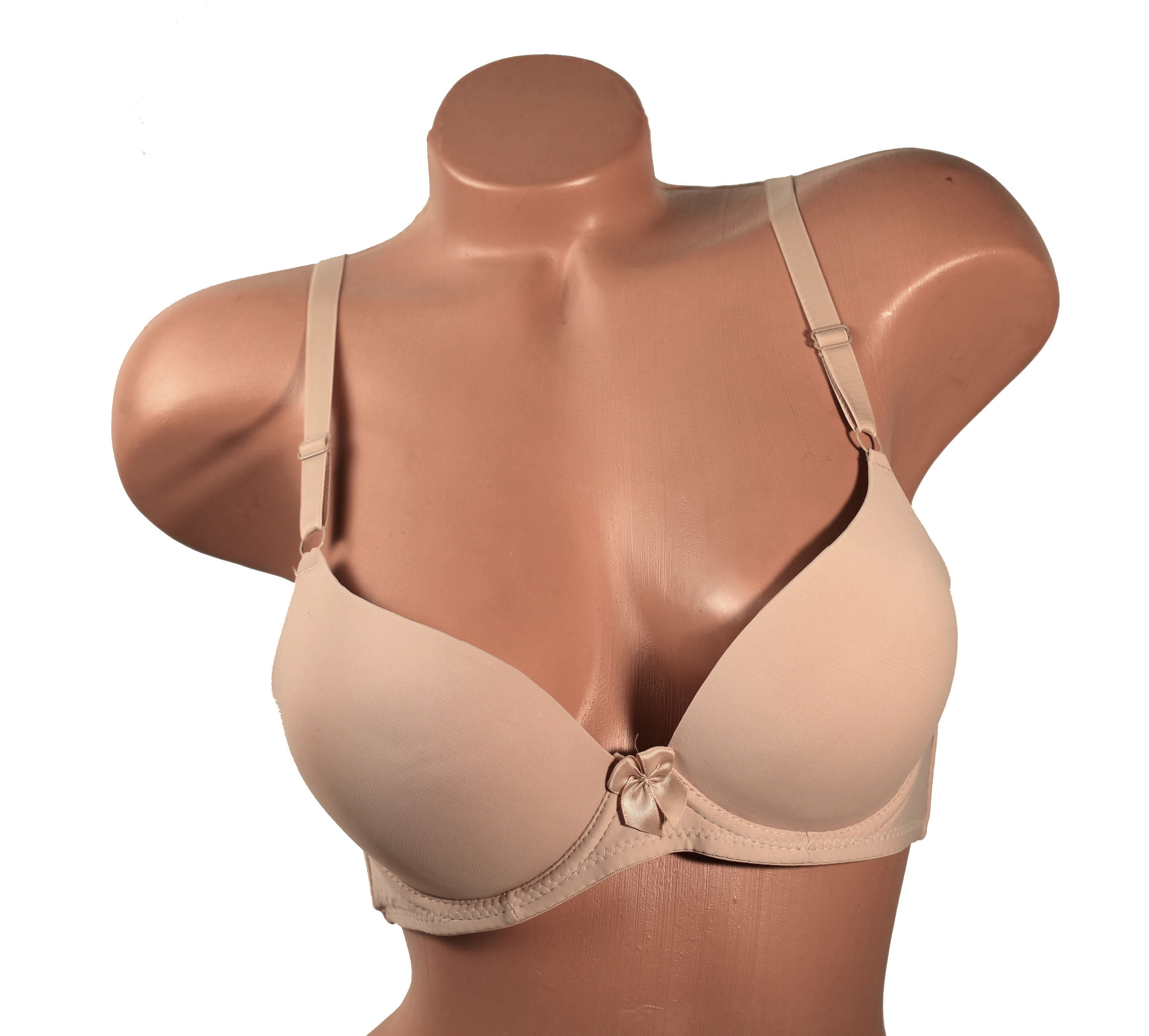 Women Bras 6 Pack of Double Pushup Basic Color Plain Bra B cup C cup Size  32B (9902)