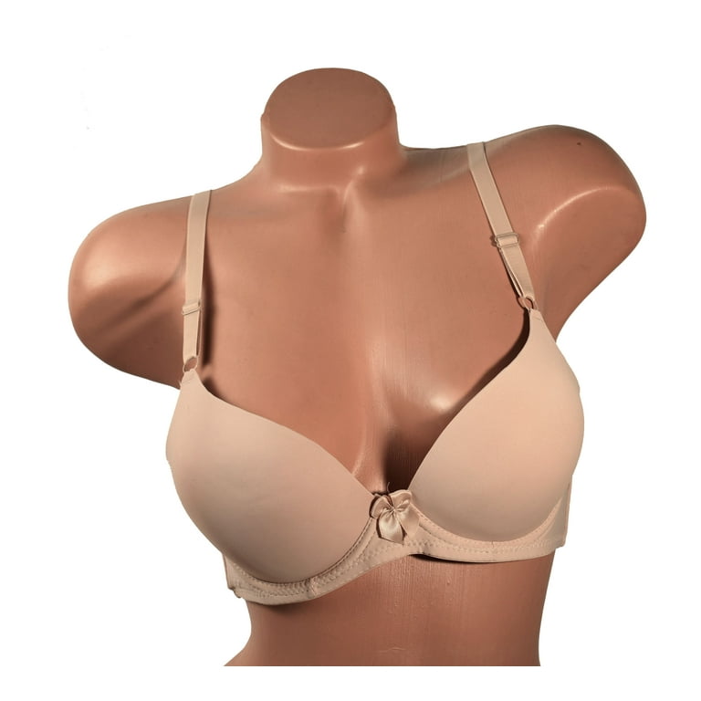 Women Bras 6 Pack of Double Pushup Basic Color Plain Bra B cup C cup Size  34B (9902) 