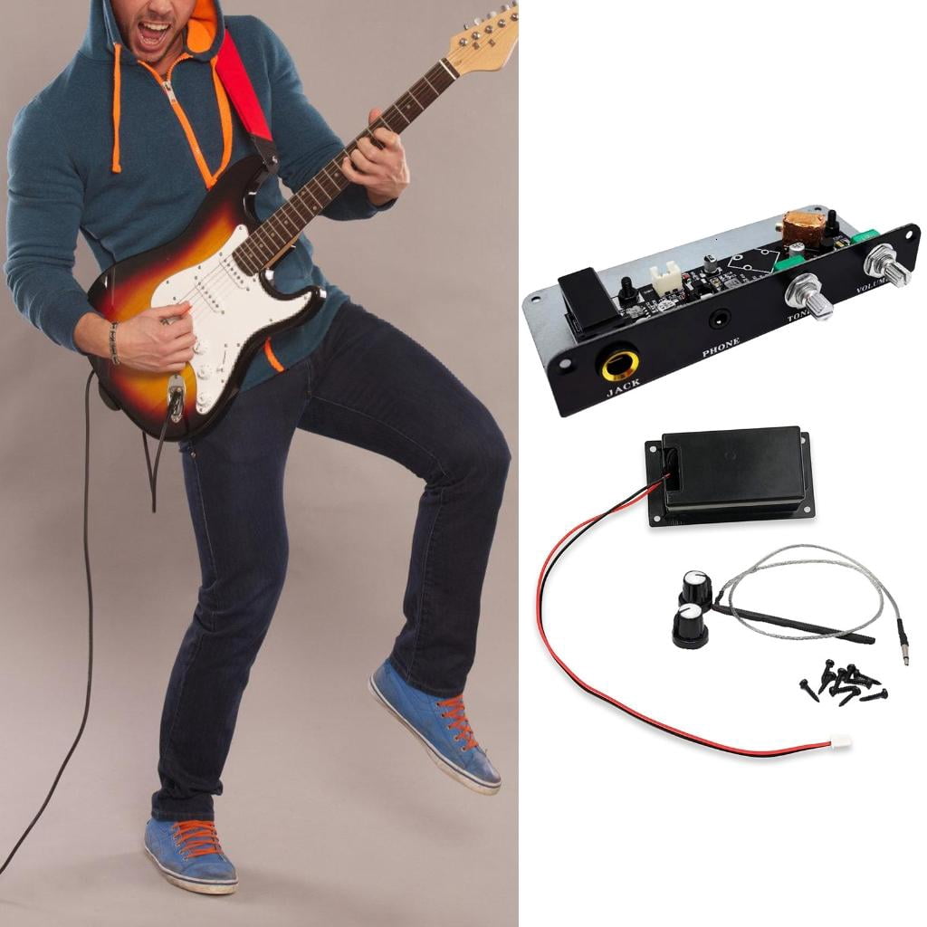 CEORPER Balanced Sensing Piezo Equalizer Silence Preamp Pickup Guitar Equalizer Pickup