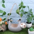 thumbnail image 2 of Bonita maceta colgante de pereza, maceta colgante de cerámica para plantas suculentas, adorno de decoración para hogar de animales para , gris, 2 of 8