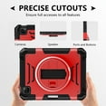 thumbnail image 2 of Decase Shockproof Case for iPad Pro 11 Case 4th/ 3rd/ 2nd/ 1st Gen (2022/2021/2020/2018), Military Grade Protection Rotating Stand Hand Strap Shoulder Strap Kids Friendly Bumper Rugged Case,Red, 2 of 9