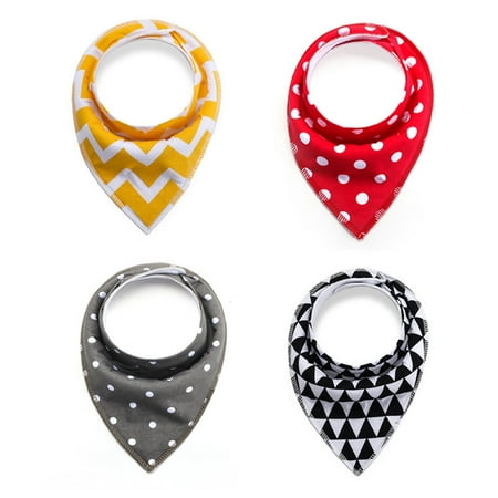 

100% Organic Cotton Woodland 4-Pack Baby Drool Bandana Bibs for Boys and Girls