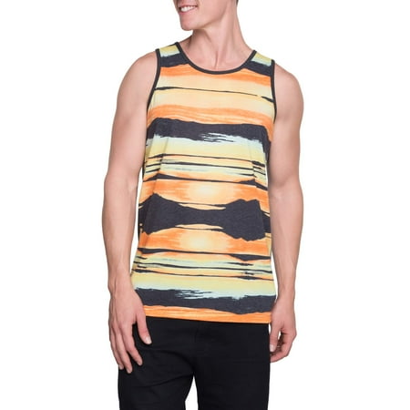 George Men's Sunset Stripe Graphic Tank, up to Size 3XL