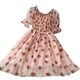 thumbnail image 3 of Sonducket Vestido de mujer Tamaño libre Fuera del hombro Impreso Ropa de teñido Manga corta Ocio Dulce Moda Jersey Ropa Playa Vestidos Rosado, 3 of 6