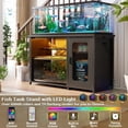 thumbnail image 2 of Aheaplus 55-75 Gallon Aquarium Stand with Power Outlets & LED Light, Reversible Fish Tank Stand with Cabinet for Fish Tank Accessories Storage, Heavy Duty Metal Frame, 880LBS Capacity, Black, 2 of 7