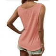 thumbnail image 3 of Women'S Button Front Tank Top Summer Casual Loose Fit Scoop Neck Sleeveless Tops Pink XXL, 3 of 6
