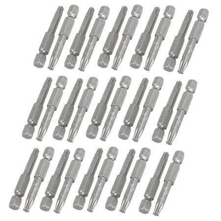 

Unique Bargains T25 Tip 1/4 Hex Shank 50mm Long Magnetic Torx Screwdriver Bits Gray 30pcs