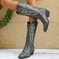 thumbnail image 4 of SACFOF Cowboy Boots for Women Cowgirl Mid Calf Western Boots Embroidered Chunky Heels Pointed Toe Pull On, Perfect for Partys, Country Music Festivals, Concerts, and More, 4 of 7