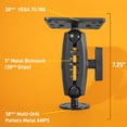 thumbnail image 4 of iBOLT 38mm / 1.5 inch Metal Circular AMPS Pattern to VESA 75 x 75 / VESA 100 x 100 Dual Ball Mount for Monitors, displays, or tvís- Featuring a 5-inch Aluminum 38mm Bizmount Arm, 4 of 4