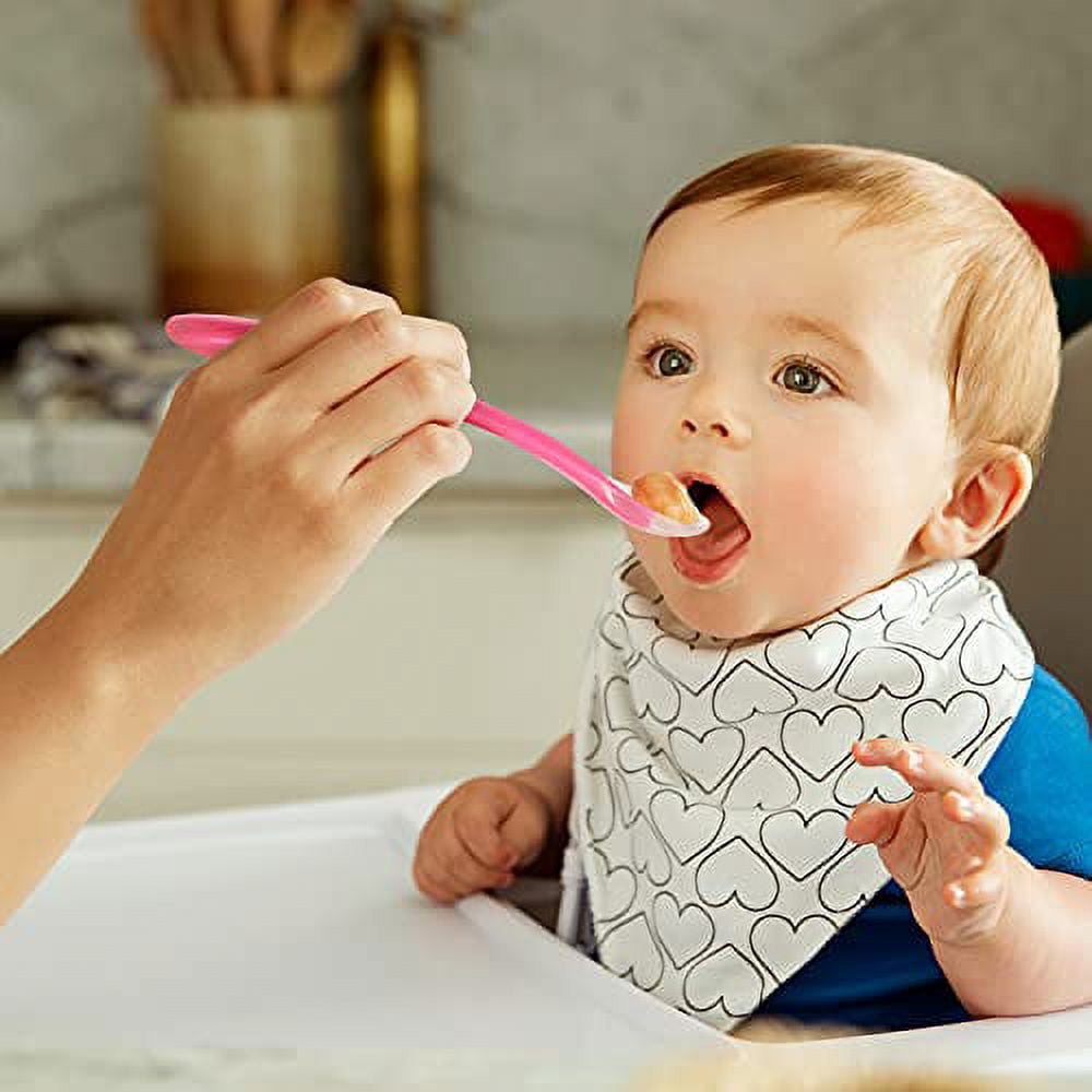 Munchkin Gentle Silicone Spoons, Pink/Green, 4 Pack