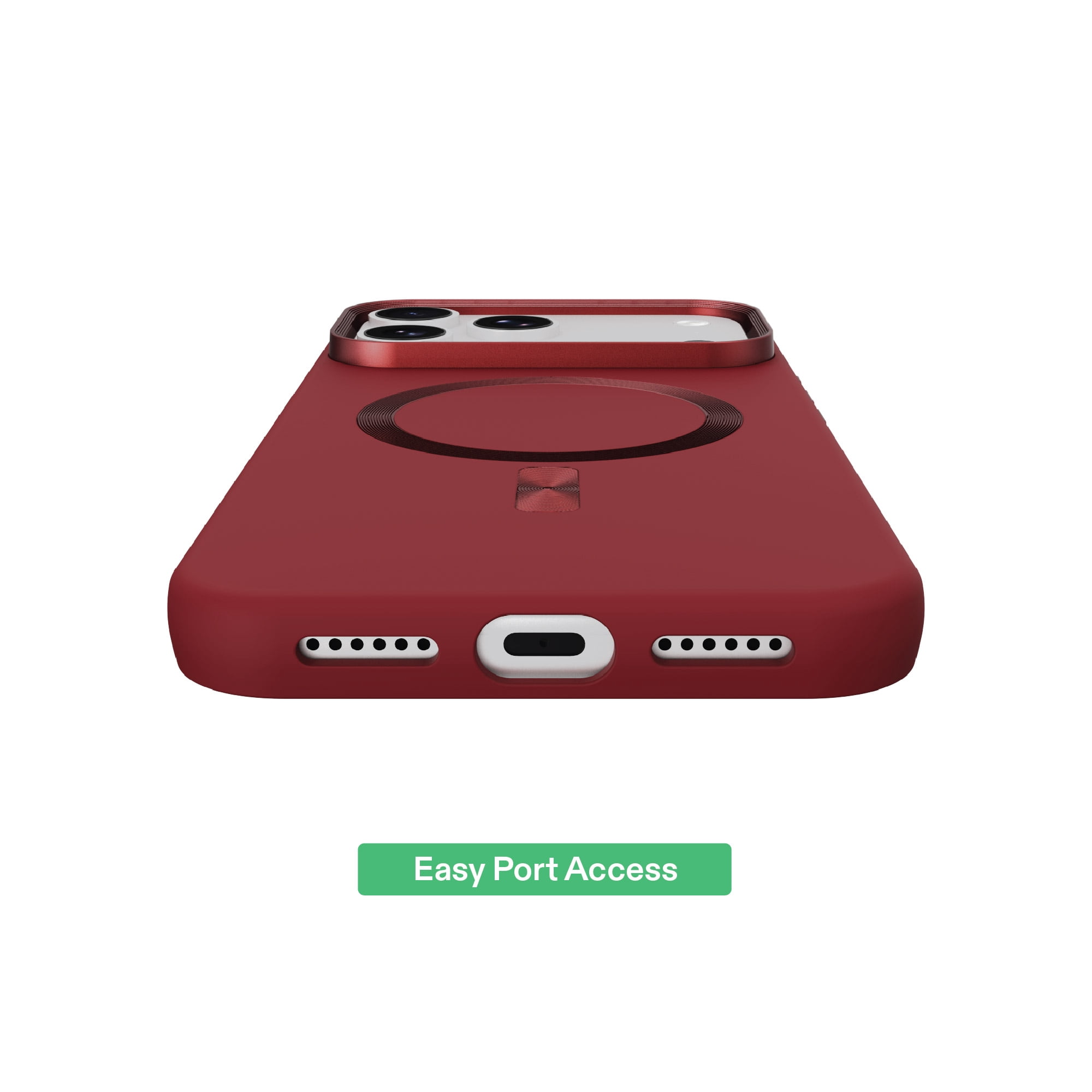 onn Soft Touch Phone Case for iPhone 18 Pro / 17 Pro, MagSafe Compatible - Deep Red