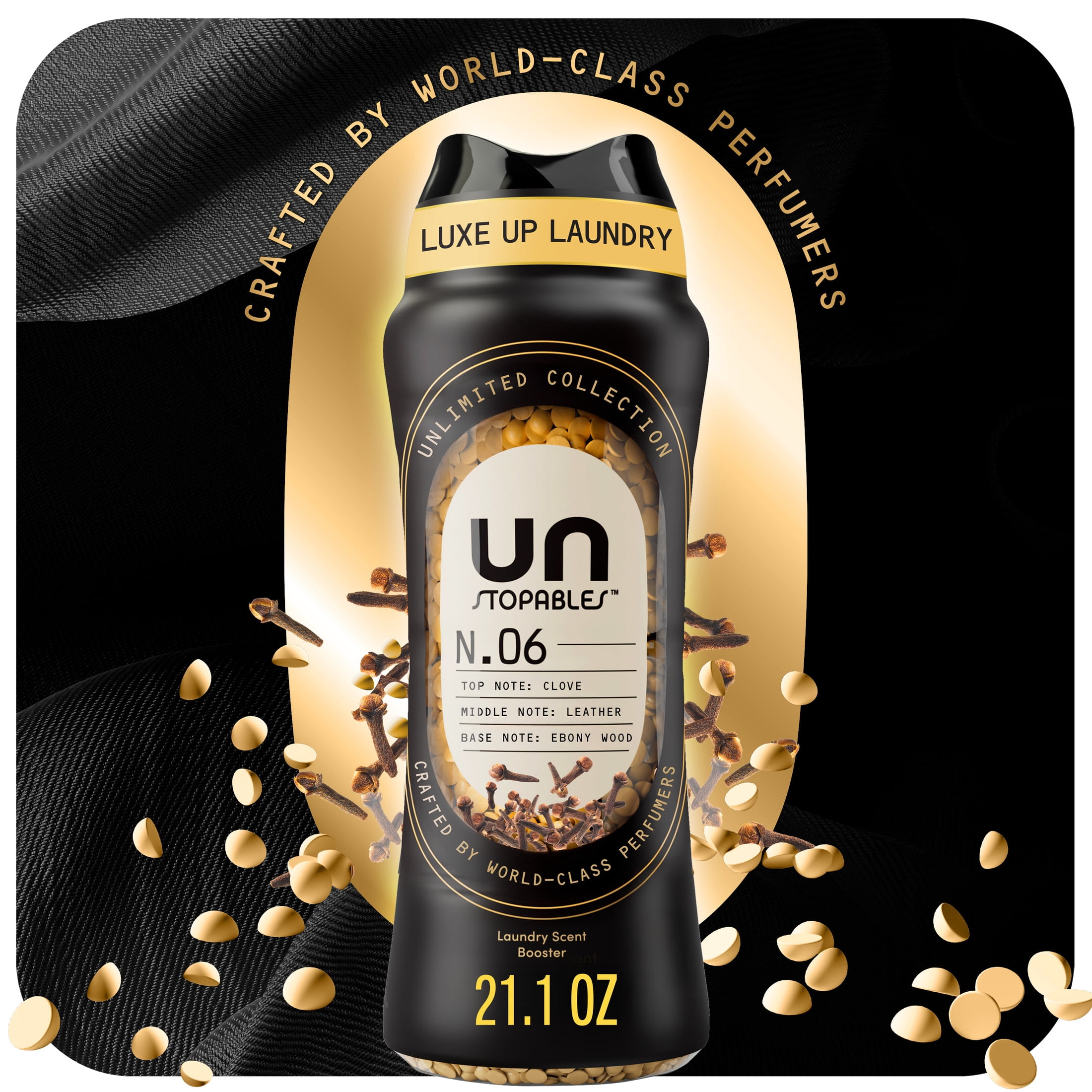 (4 pack) Downy Laundry Scent Beads, Unstopables Unlimited Collection, In-Wash Scent Booster, N.06 Scent, 21.1 oz