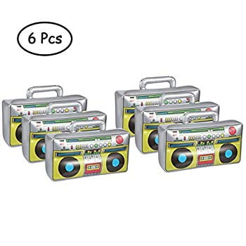 6 Pcs Inflatable Boombox Toy 80 S 90 S Boom Box Party Supplies