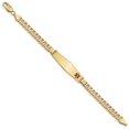 thumbnail image 2 of 14K Yellow Gold Medical Soft Diamond Shape Red Enamel Curb Link ID Bracecet, 2 of 3