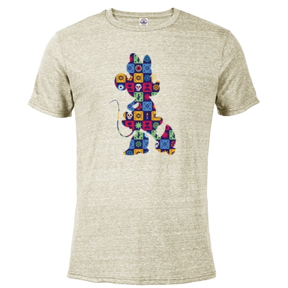 Disney Minnie Mouse Pose DÃa de los Muertos Day of the Dead - Short Sleeve Blended T-Shirt for Adults - Customized-Putty Snow Heather