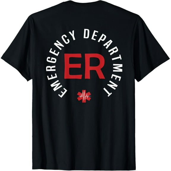 Vintage Emergency Department Emergency Room Nurse On Back T-Shirt