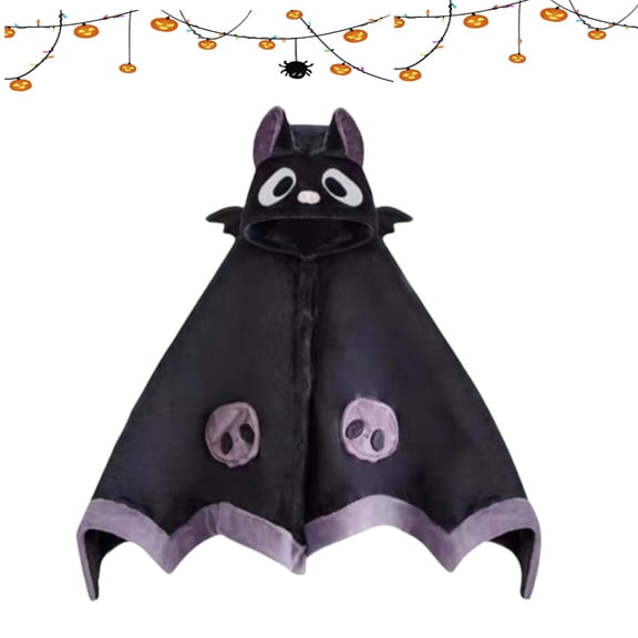Womens Bat Blanket Hoodie, Soft Hoodie Women Throw Cloak Wrap, Soft Hooded Bat Cape, Warm Nap Shawl Wrap Blanket for Home and Travel