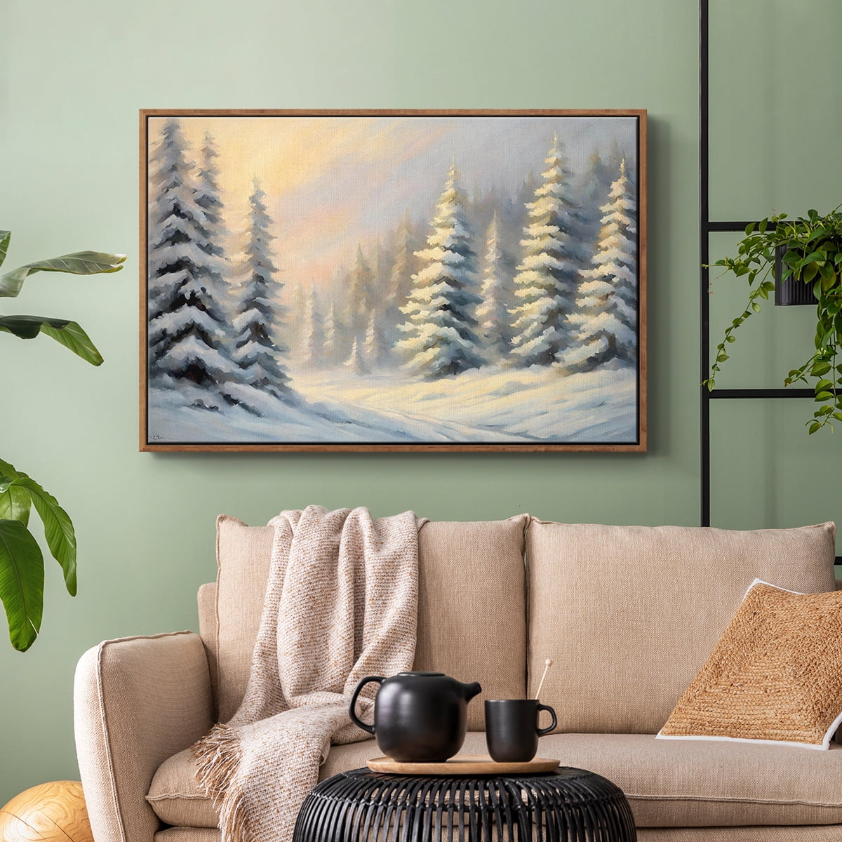 Vintage Landscape-CCII By Wexford Home Framed in Walnut Wood Gallery Wrapped Canvas 17 in. x 25 in.