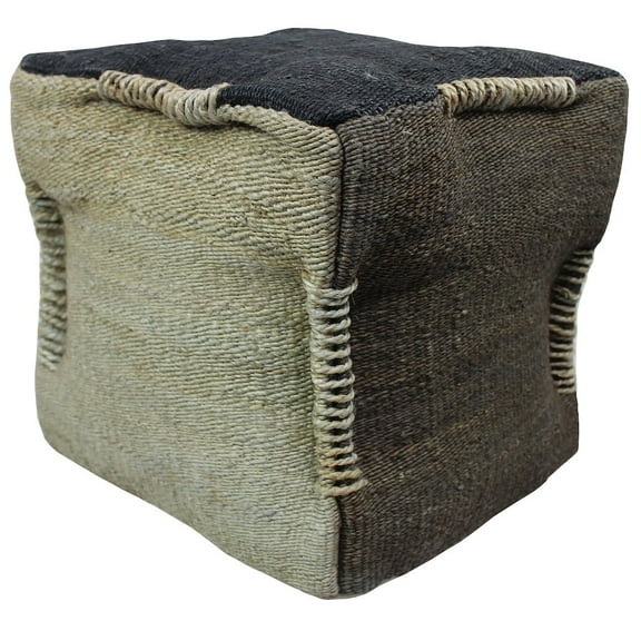 Andy Pouf Upholstered in Brown Fabric