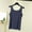 Dark Blue, variant on Women's Casual U Neck Camisole Tank Top For Home Comfort And Daily Wear Soft Stretchy Breathable Basic Layering Piece Satin Camisole for Women Lacy Top Top Pack Women Bra Tops for Women with Support
