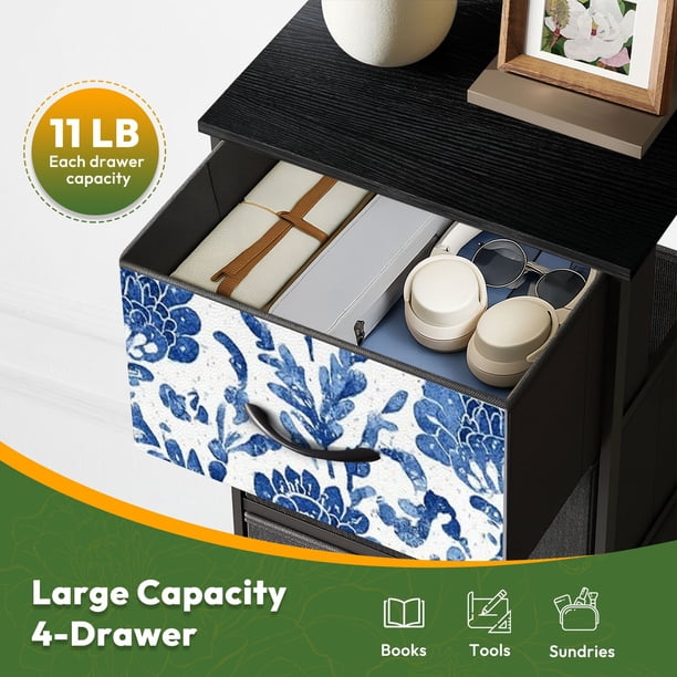 4 Drawer Vertical Storage Dresser floral folk ethnic folklore