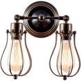 thumbnail image 1 of Aplique Murale Industrielle Vintage Lampe 2 lumières Retro pour Maison de Café Loft Cuisine Salon et chambre d'hôtel (Bronce), 1 of 5