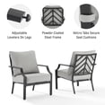 thumbnail image 4 of Crosley Furniture Otto 17.5" Metal Outdoor Chair in Gray/Matte Black (Set of 2), 4 of 9