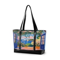 FORMRS Laptop Tote Bag for Women with 15.6" Computer Compartments Handbag, Blue Window