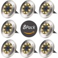 thumbnail image 1 of Solcellslampor för utomhus 8 LED, solcells trädgårdsgolvlampa, utomhusgolvlampa trädgårdslampor IP65 (8 varmvita), 1 of 5