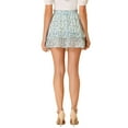 thumbnail image 3 of INSPIRE CHIC Women's Floral Print A-Line Chiffon Layered Mini Skirt Blue M, 3 of 6