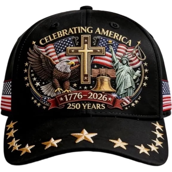 Yvsxxv Unisex Black 250th Anniversary USA Baseball Hat, Adjustable Commemorative, 1 Pc