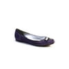 Pre-owned|KORS Michael Kors Womens Suede Leather Trim Zip Toe Ballet Flats Purple Size 8